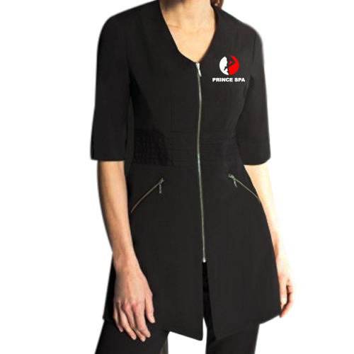 Veluxe Zip-Front Salon Tunic